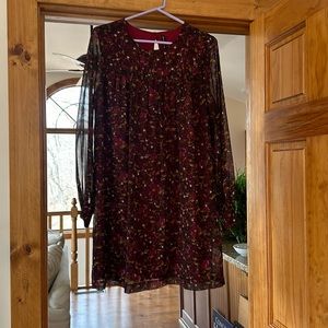 W118 by Walter Baker multicolored burgundy dress.